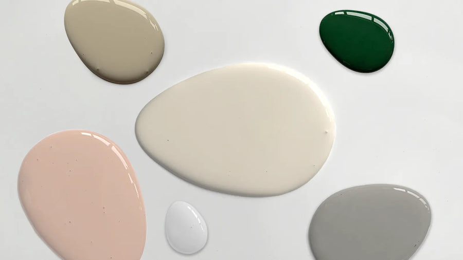 Image of egg-shaped paint splotches 