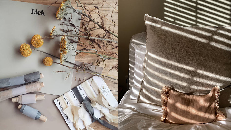 Eco-friendly materials and neutral notes in Lick paint samples