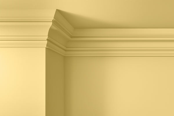 Walls, ceilings and coving painted in Lick Yellow 08
