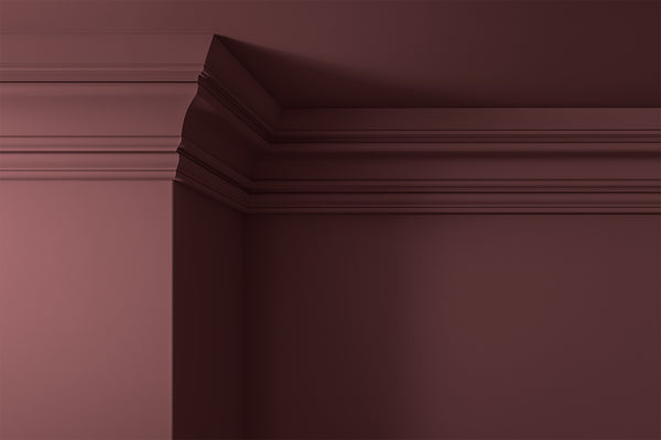 Walls, ceilings and coving painted in Lick Red 06