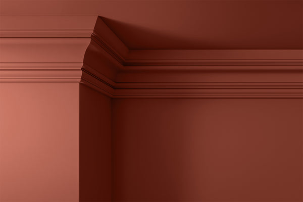 Walls, ceilings and coving painted in Lick Red 01