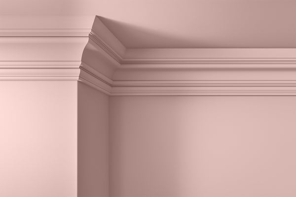 Walls, ceilings and coving painted in Lick Pink 03